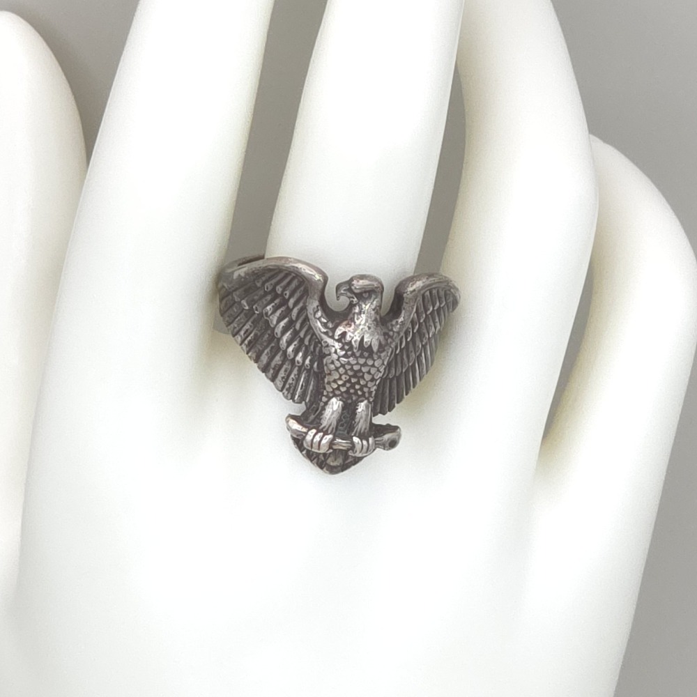 Navajo Sterling Silver 3D Large Bald Eagle Band Ring Sz‎ 11.75 12g Patriotic 925 - Picture 5 of 16